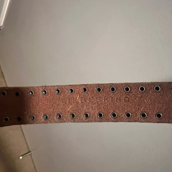 Liebeskind Brown and silver hardware Studded Belt - www  display picture 3
